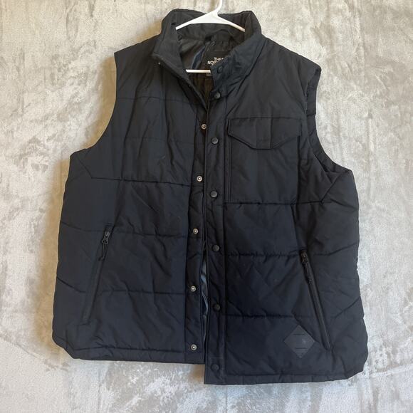 The North Face Black Puffer Snap On Work Vest Mens Size Extra Large - Picture 1 of 9